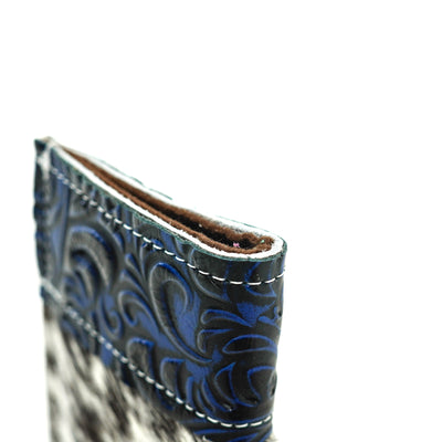 Sunglass Case - Salt & Pepper w/ Midnight Caracole-Sunglass Case-Western-Cowhide-Bags-Handmade-Products-Gifts-Dancing Cactus Designs