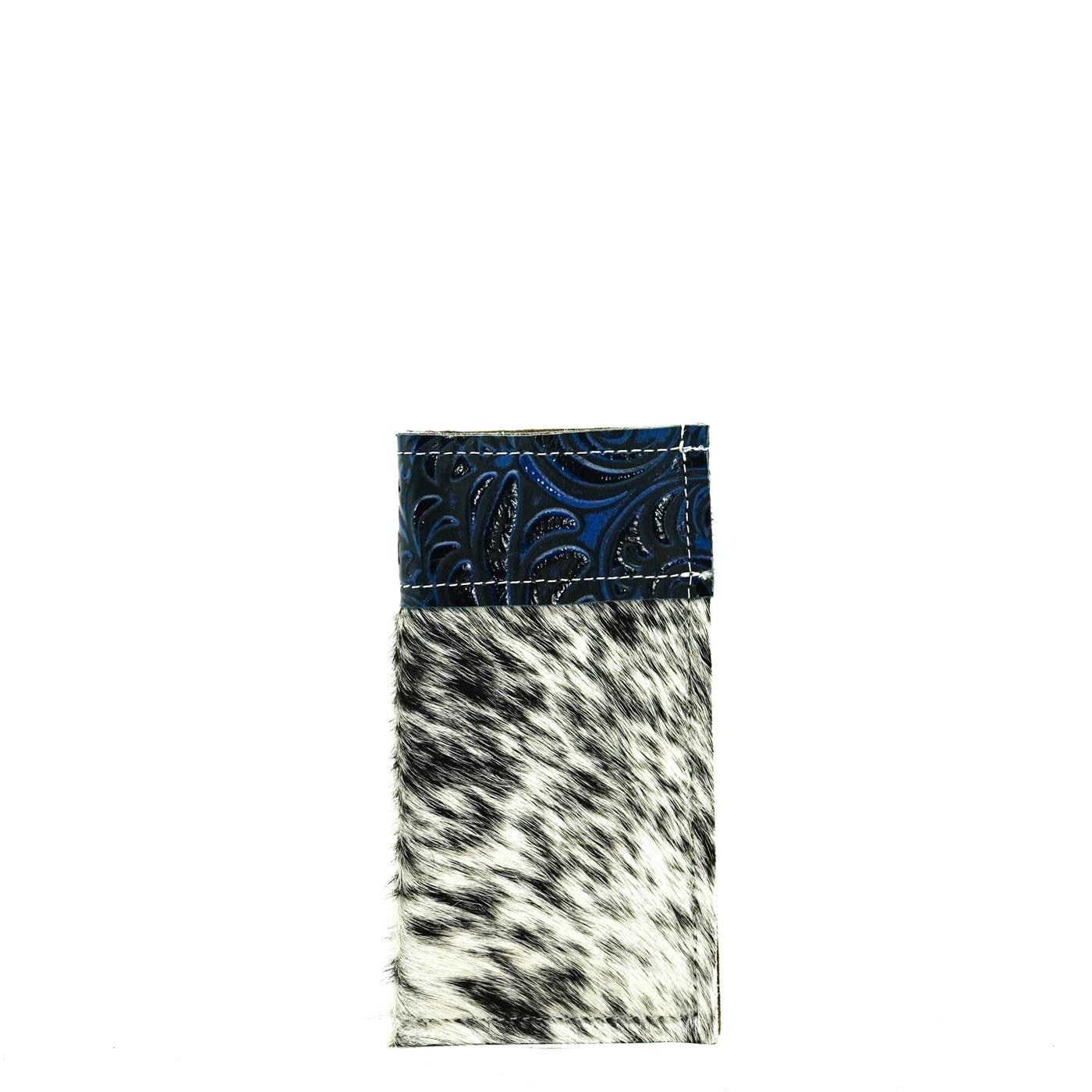 Sunglass Case - Salt & Pepper w/ Midnight Caracole-Sunglass Case-Western-Cowhide-Bags-Handmade-Products-Gifts-Dancing Cactus Designs