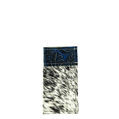 Sunglass Case - Salt & Pepper w/ Midnight Caracole-Sunglass Case-Western-Cowhide-Bags-Handmade-Products-Gifts-Dancing Cactus Designs