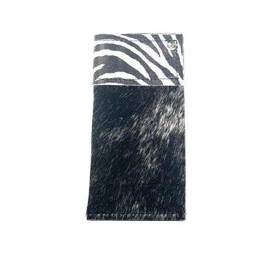 Sunglass Case - Salt & Pepper w/ Zebra Leather-Sunglass Case-Western-Cowhide-Bags-Handmade-Products-Gifts-Dancing Cactus Designs