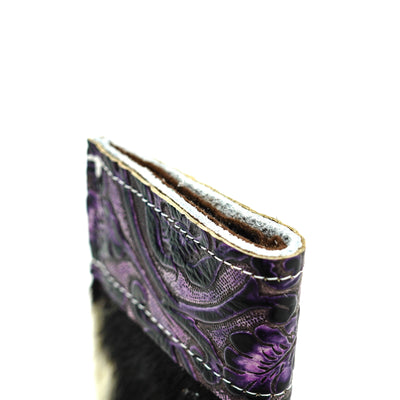 Sunglass Case - Tricolor w/ Orchid Tool-Sunglass Case-Western-Cowhide-Bags-Handmade-Products-Gifts-Dancing Cactus Designs