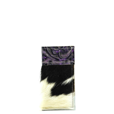 Sunglass Case - Tricolor w/ Orchid Tool-Sunglass Case-Western-Cowhide-Bags-Handmade-Products-Gifts-Dancing Cactus Designs