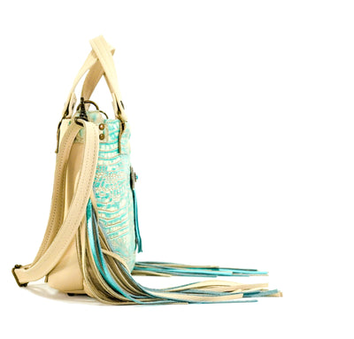 Swift - All Embossed w/ Ivory & Turquoise Croc-Swift-Western-Cowhide-Bags-Handmade-Products-Gifts-Dancing Cactus Designs