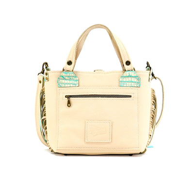 Swift - All Embossed w/ Ivory & Turquoise Croc-Swift-Western-Cowhide-Bags-Handmade-Products-Gifts-Dancing Cactus Designs