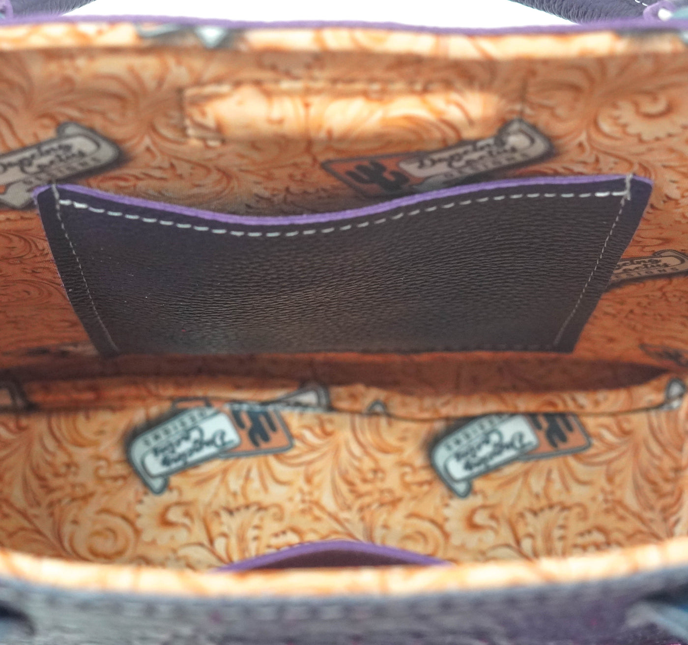 Swift - All Embossed w/ Rio Croc/Roses-Swift-Western-Cowhide-Bags-Handmade-Products-Gifts-Dancing Cactus Designs
