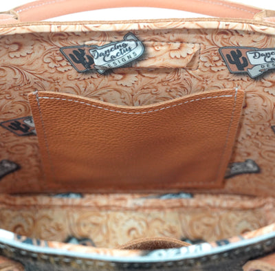 Swift - Brindle w/ Terracotta Leather-Swift-Western-Cowhide-Bags-Handmade-Products-Gifts-Dancing Cactus Designs