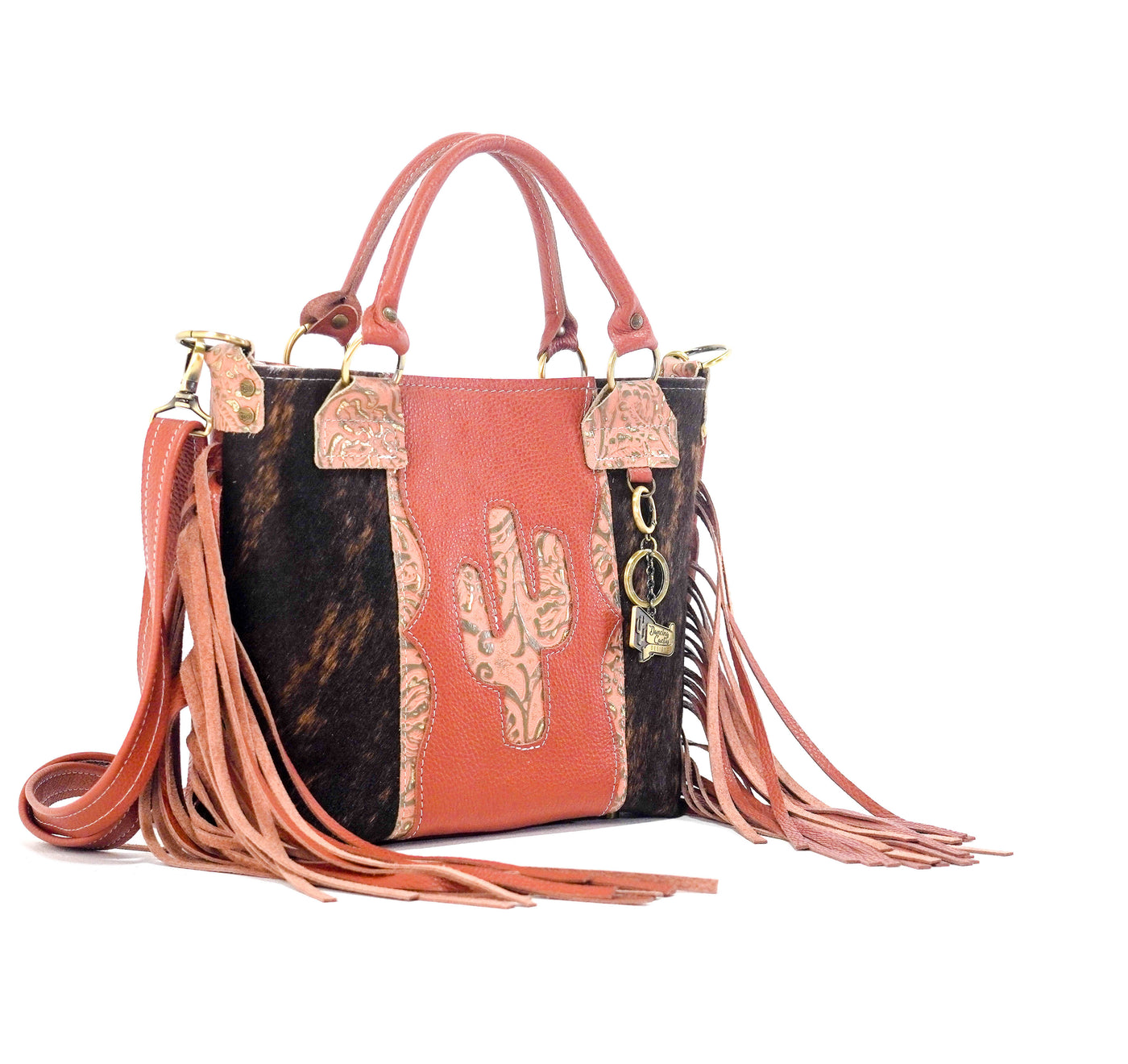 Swift - Dark Brindle w/ Grapefruit Tool-Swift-Western-Cowhide-Bags-Handmade-Products-Gifts-Dancing Cactus Designs