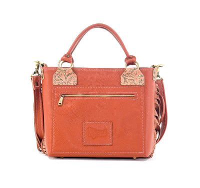 Swift - Dark Brindle w/ Grapefruit Tool-Swift-Western-Cowhide-Bags-Handmade-Products-Gifts-Dancing Cactus Designs