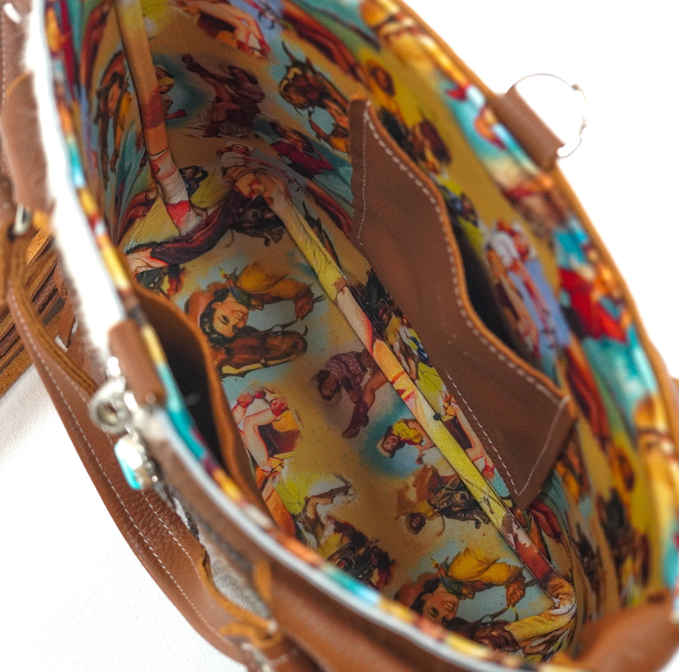 Swift - Tricolor w/ No Embossed-Swift-Western-Cowhide-Bags-Handmade-Products-Gifts-Dancing Cactus Designs