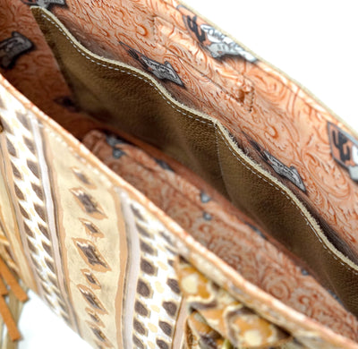 Taylor - All Embossed w/ Apache Navajo-Taylor-Western-Cowhide-Bags-Handmade-Products-Gifts-Dancing Cactus Designs