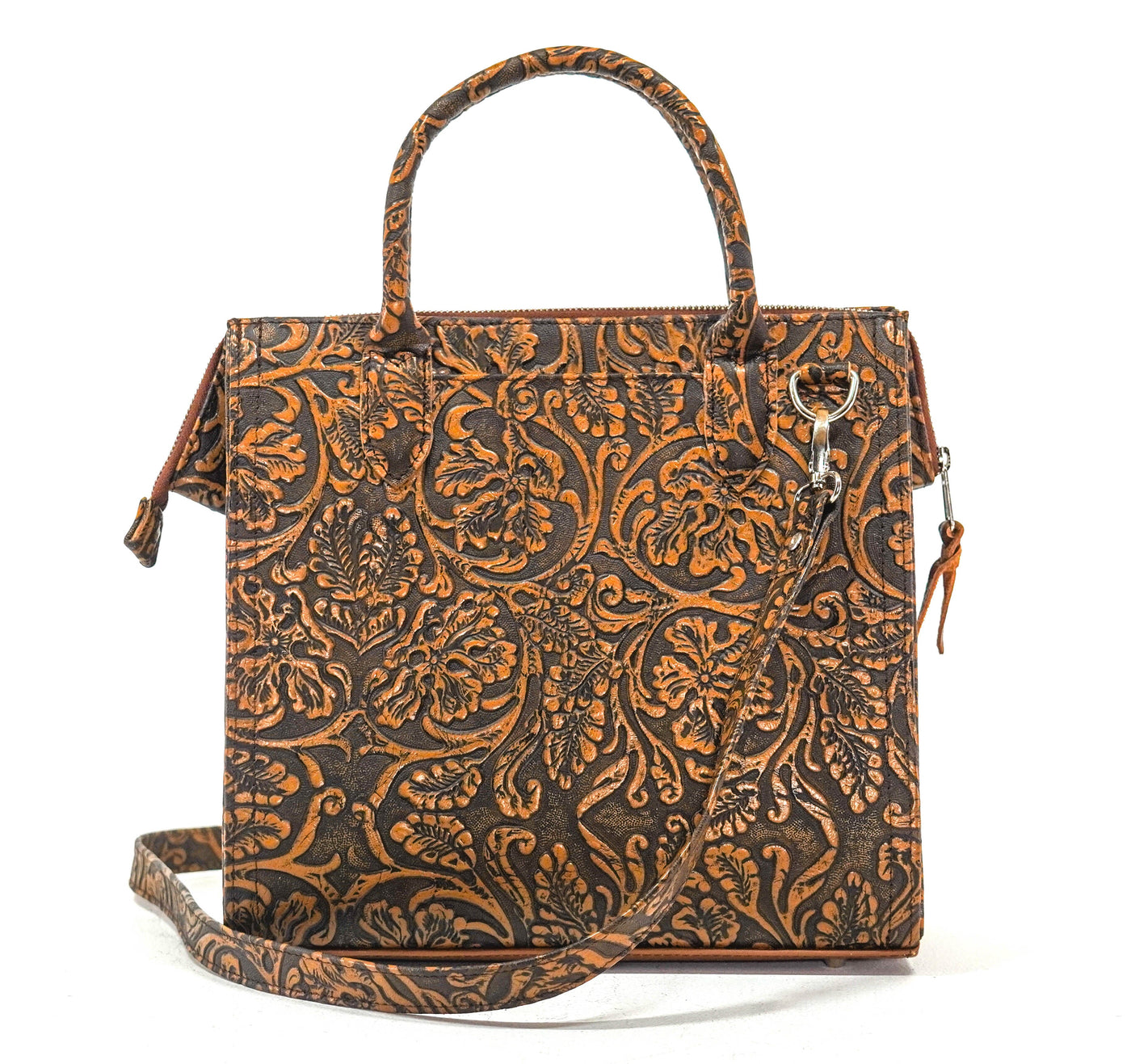 The Opry - All Embossed w/ Honey Tool-The Opry-Western-Cowhide-Bags-Handmade-Products-Gifts-Dancing Cactus Designs