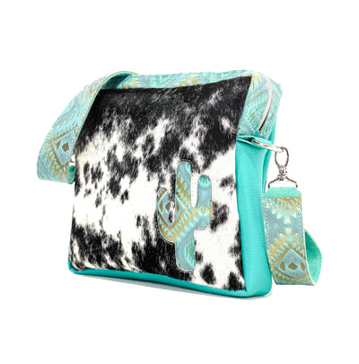 The Pony Express - Black & White w/ Canyon Aztec-The Pony Express-Western-Cowhide-Bags-Handmade-Products-Gifts-Dancing Cactus Designs
