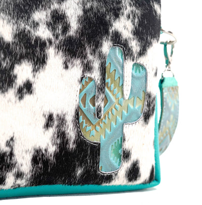 The Pony Express - Black & White w/ Canyon Aztec-The Pony Express-Western-Cowhide-Bags-Handmade-Products-Gifts-Dancing Cactus Designs