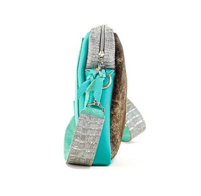 The Pony Express - Brindle w/ Sterling Croc-The Pony Express-Western-Cowhide-Bags-Handmade-Products-Gifts-Dancing Cactus Designs