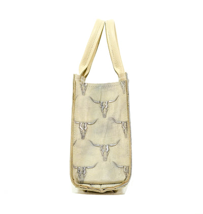 The Ranch Hand - Brindle w/ Ghost Skulls-The Ranch Hand-Western-Cowhide-Bags-Handmade-Products-Gifts-Dancing Cactus Designs