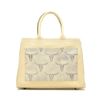 The Ranch Hand - Brindle w/ Ghost Skulls-The Ranch Hand-Western-Cowhide-Bags-Handmade-Products-Gifts-Dancing Cactus Designs