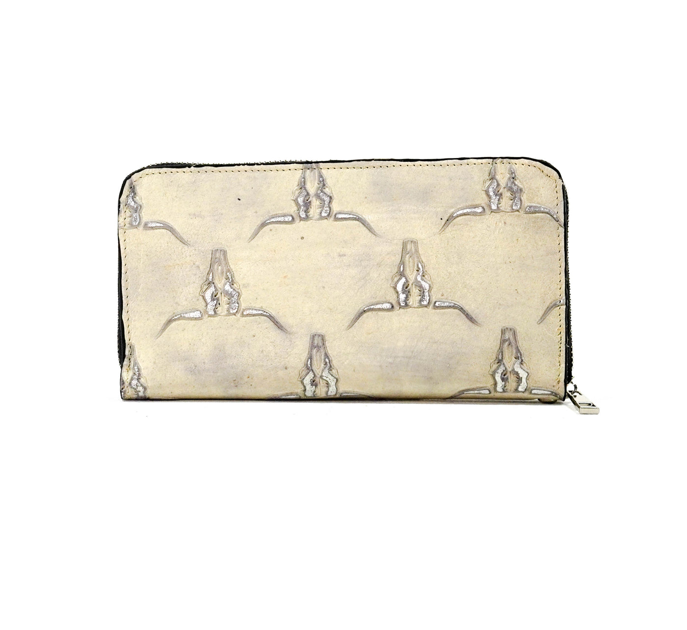 The Stage Coach Wallet - All Embossed w/ Ghost Skulls-The Stage Coach Wallet-Western-Cowhide-Bags-Handmade-Products-Gifts-Dancing Cactus Designs