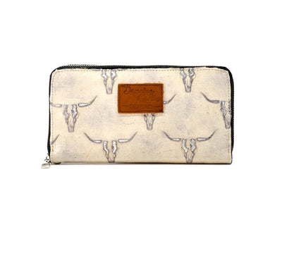 The Stage Coach Wallet - All Embossed w/ Ghost Skulls-The Stage Coach Wallet-Western-Cowhide-Bags-Handmade-Products-Gifts-Dancing Cactus Designs
