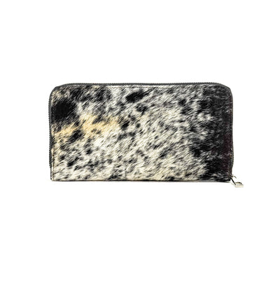 The Stage Coach Wallet - Black & White w/ No Embossed-The Stage Coach Wallet-Western-Cowhide-Bags-Handmade-Products-Gifts-Dancing Cactus Designs