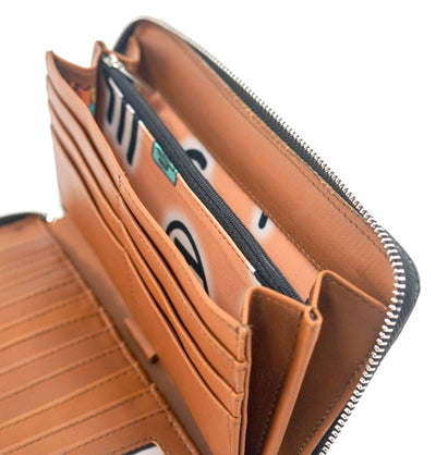 The Stage Coach Wallet - Chocolate & White w/ No Embossed-The Stage Coach Wallet-Western-Cowhide-Bags-Handmade-Products-Gifts-Dancing Cactus Designs