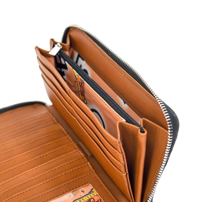 The Stage Coach Wallet - Light Brindle w/ No Embossed-The Stage Coach Wallet-Western-Cowhide-Bags-Handmade-Products-Gifts-Dancing Cactus Designs