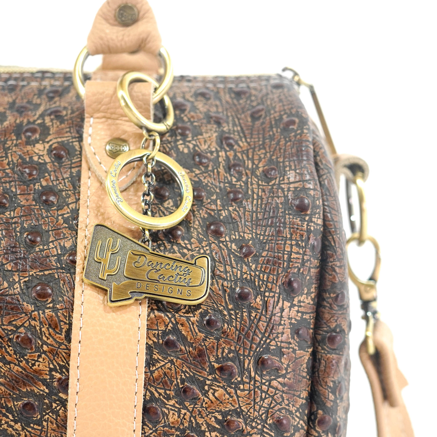 The Stowaway Classic - All Embossed w/ Cowboy Ostrich-The Stowaway Classic-Western-Cowhide-Bags-Handmade-Products-Gifts-Dancing Cactus Designs