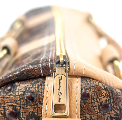 The Stowaway Classic - All Embossed w/ Cowboy Ostrich-The Stowaway Classic-Western-Cowhide-Bags-Handmade-Products-Gifts-Dancing Cactus Designs