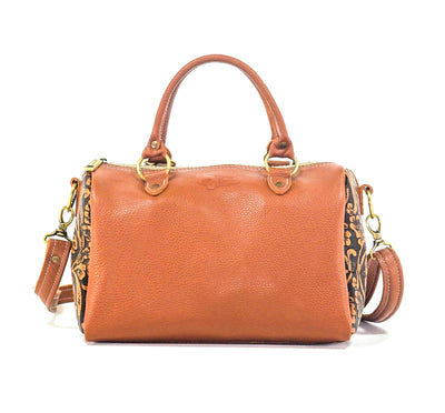 The Stowaway Classic - All Embossed w/ Honey Tool-The Stowaway Classic-Western-Cowhide-Bags-Handmade-Products-Gifts-Dancing Cactus Designs