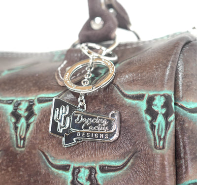 The Stowaway Classic - All Embossed w/ Mint Chocolate Skulls-The Stowaway Classic-Western-Cowhide-Bags-Handmade-Products-Gifts-Dancing Cactus Designs