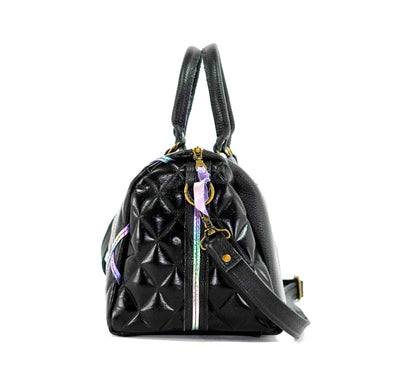 The Stowaway Classic - All Embossed w/ Onyx Diamond Stitch-The Stowaway Classic-Western-Cowhide-Bags-Handmade-Products-Gifts-Dancing Cactus Designs