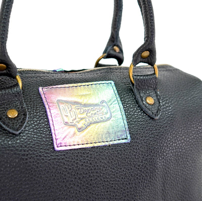 The Stowaway Classic - All Embossed w/ Onyx Diamond Stitch-The Stowaway Classic-Western-Cowhide-Bags-Handmade-Products-Gifts-Dancing Cactus Designs