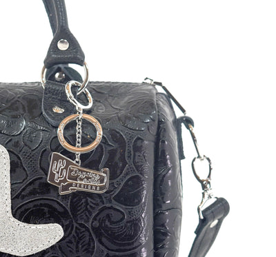 The Stowaway Classic - All Embossed w/ Onyx Roses-The Stowaway Classic-Western-Cowhide-Bags-Handmade-Products-Gifts-Dancing Cactus Designs