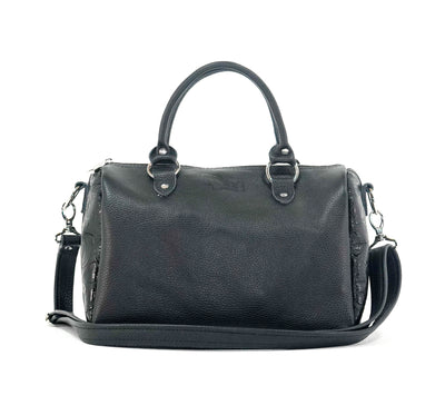The Stowaway Classic - All Embossed w/ Onyx Roses-The Stowaway Classic-Western-Cowhide-Bags-Handmade-Products-Gifts-Dancing Cactus Designs