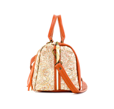 The Stowaway Classic - All Embossed w/ Rose Gold Tool-The Stowaway Classic-Western-Cowhide-Bags-Handmade-Products-Gifts-Dancing Cactus Designs