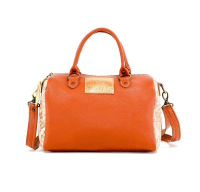 The Stowaway Classic - All Embossed w/ Rose Gold Tool-The Stowaway Classic-Western-Cowhide-Bags-Handmade-Products-Gifts-Dancing Cactus Designs