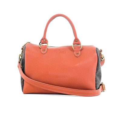 The Stowaway Classic - Dark Brindle w/ Floral Chickory-The Stowaway Classic-Western-Cowhide-Bags-Handmade-Products-Gifts-Dancing Cactus Designs