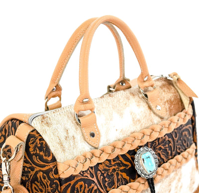 The Stowaway Classic - Longhorn w/ Honey Tool-The Stowaway Classic-Western-Cowhide-Bags-Handmade-Products-Gifts-Dancing Cactus Designs