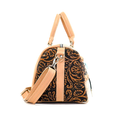 The Stowaway Classic - Longhorn w/ Honey Tool-The Stowaway Classic-Western-Cowhide-Bags-Handmade-Products-Gifts-Dancing Cactus Designs