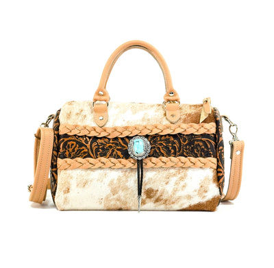 The Stowaway Classic - Longhorn w/ Honey Tool-The Stowaway Classic-Western-Cowhide-Bags-Handmade-Products-Gifts-Dancing Cactus Designs