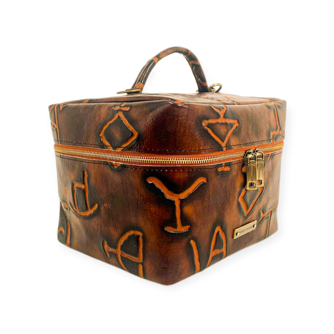 Train Case-Luggage & Bags > Cosmetic & Toiletry Bags > Travel Organizer Bags-Western-Cowhide-Bags-Handmade-Products-Gifts-Dancing Cactus Designs