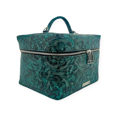 Train Case-Luggage & Bags > Cosmetic & Toiletry Bags > Travel Organizer Bags-Western-Cowhide-Bags-Handmade-Products-Gifts-Dancing Cactus Designs