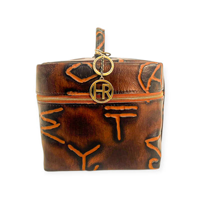 Train Case-Luggage & Bags > Cosmetic & Toiletry Bags > Travel Organizer Bags-Western-Cowhide-Bags-Handmade-Products-Gifts-Dancing Cactus Designs