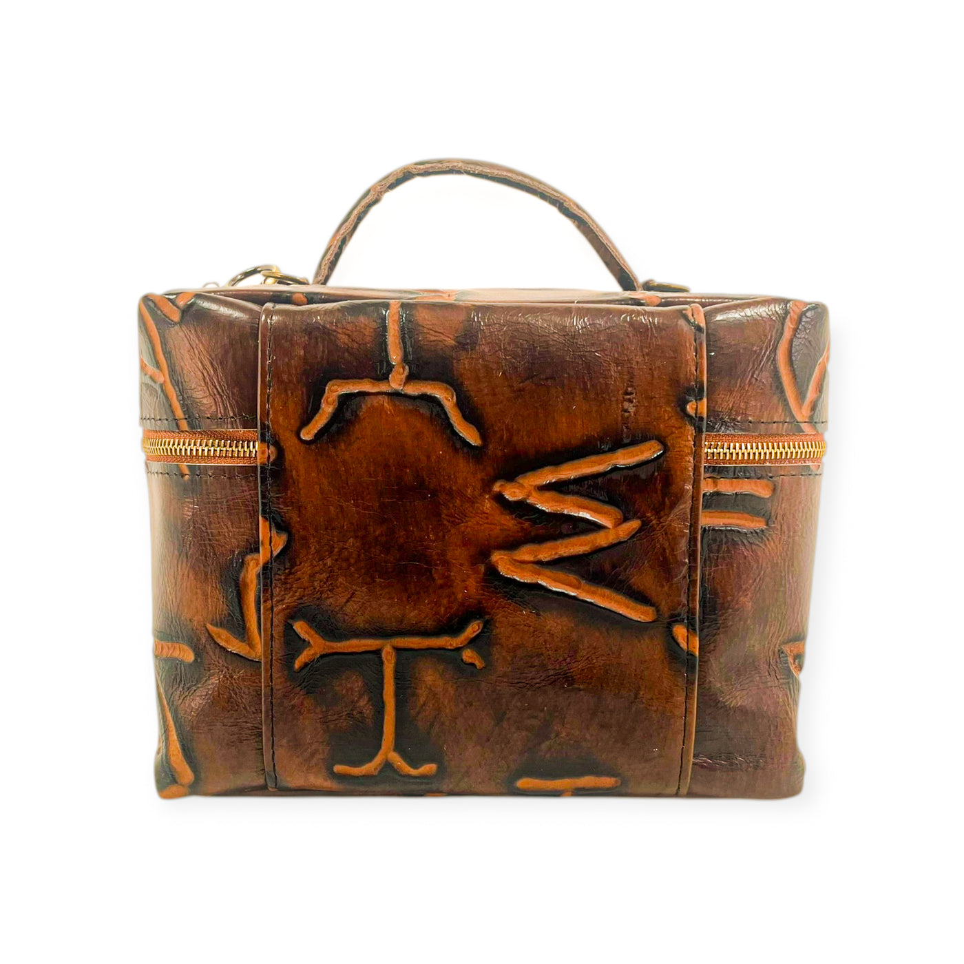 Train Case-Luggage & Bags > Cosmetic & Toiletry Bags > Travel Organizer Bags-Western-Cowhide-Bags-Handmade-Products-Gifts-Dancing Cactus Designs