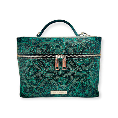 Train Case-Luggage & Bags > Cosmetic & Toiletry Bags > Travel Organizer Bags-Western-Cowhide-Bags-Handmade-Products-Gifts-Dancing Cactus Designs