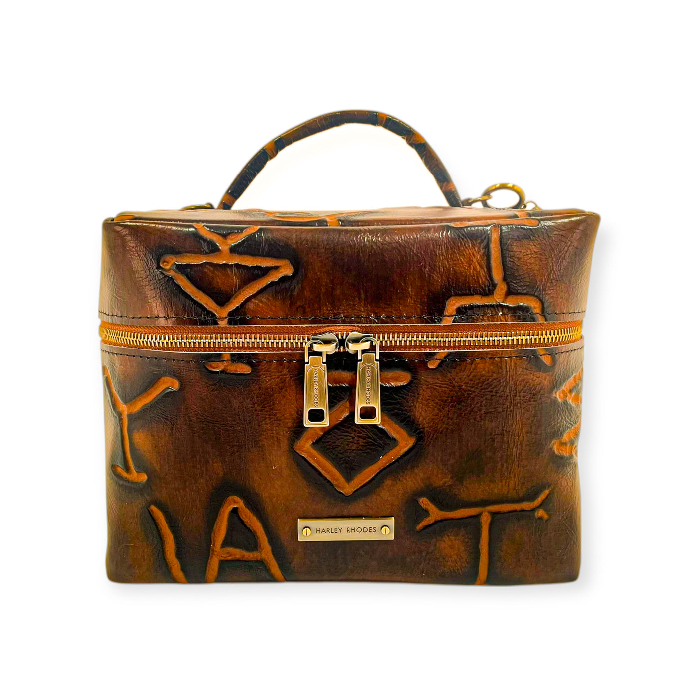 Train Case-Luggage & Bags > Cosmetic & Toiletry Bags > Travel Organizer Bags-Western-Cowhide-Bags-Handmade-Products-Gifts-Dancing Cactus Designs