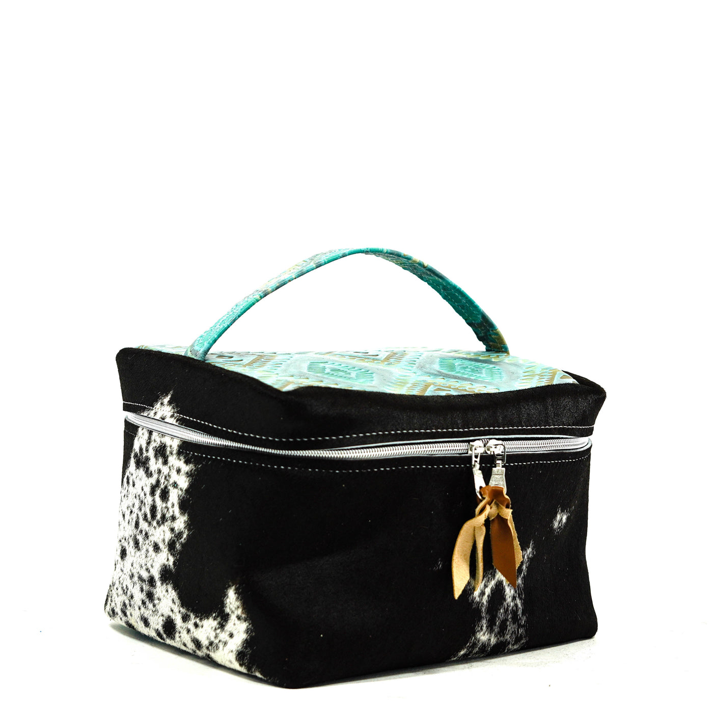 Train Station - Black & White w/ Canyon Aztec-Train Station-Western-Cowhide-Bags-Handmade-Products-Gifts-Dancing Cactus Designs