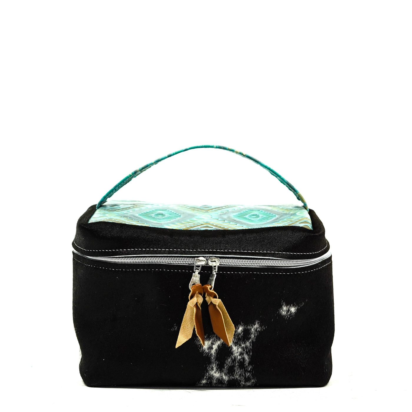 Train Station - Black & White w/ Canyon Aztec-Train Station-Western-Cowhide-Bags-Handmade-Products-Gifts-Dancing Cactus Designs