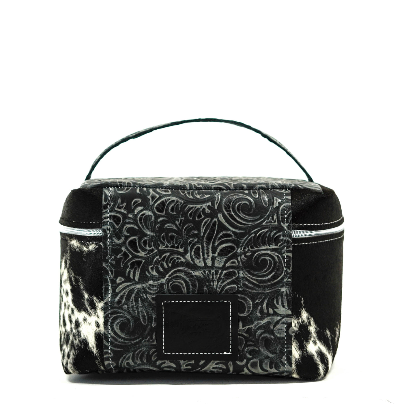 Train Station - Black & White w/ Smokey Caracole-Train Station-Western-Cowhide-Bags-Handmade-Products-Gifts-Dancing Cactus Designs