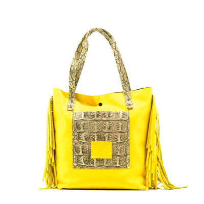 Trisha - All Embossed w/ Vanilla Jumbo Croc-Trisha-Western-Cowhide-Bags-Handmade-Products-Gifts-Dancing Cactus Designs