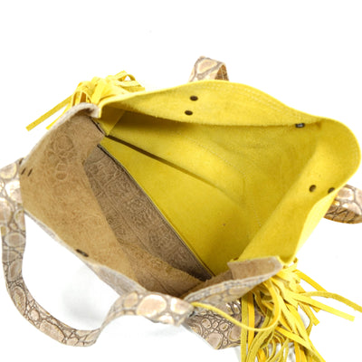 Trisha - All Embossed w/ Vanilla Jumbo Croc-Trisha-Western-Cowhide-Bags-Handmade-Products-Gifts-Dancing Cactus Designs